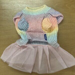 Frisco Soft Multi Stripe‎ Ombre Dog & Cat Sweater Dress, Medium